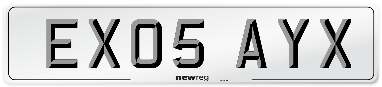 EX05 AYX Number Plate from New Reg